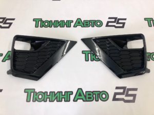 Накладки на туманки Toyota Land Cruiser Prado 150 18-21 Black onyx